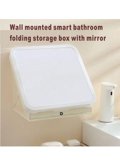 JILMAJ JILMAJ Bathroom Storage Shelf Wall Mounted Rack Painted Waterproof Folding Shelf Toilet Storage Cabinet Home Storage Organisation Bathroom Bedroom Accessories Fordable WallMounted Cabinet  - Image 2