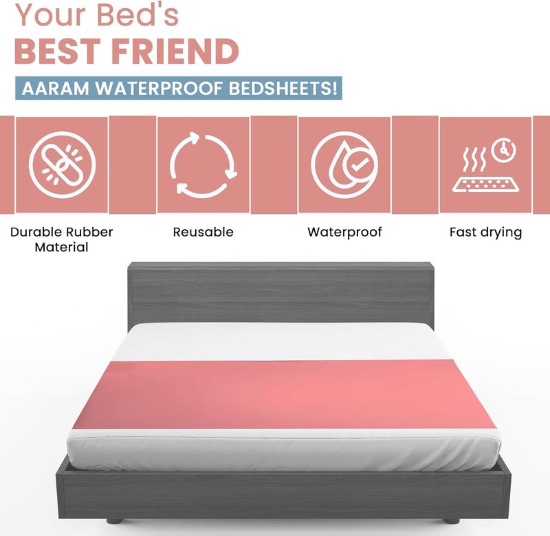 AARAM Waterproof Dry Rubber Bed Sheet Cover - Image 3