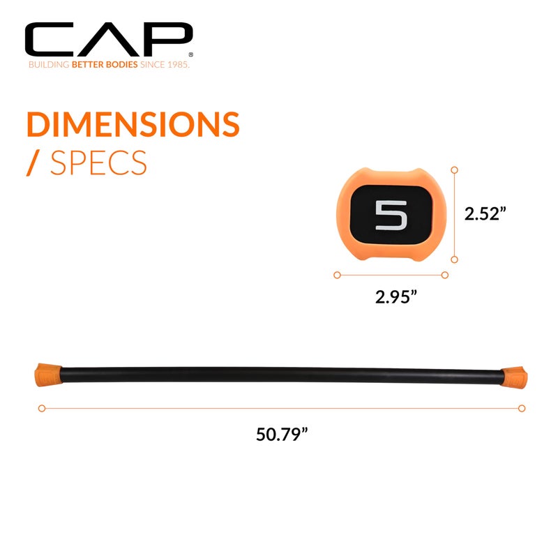 CAP Barbell Weighted Body Bar, 5 LB, Orange, 5 Pounds - Image 4