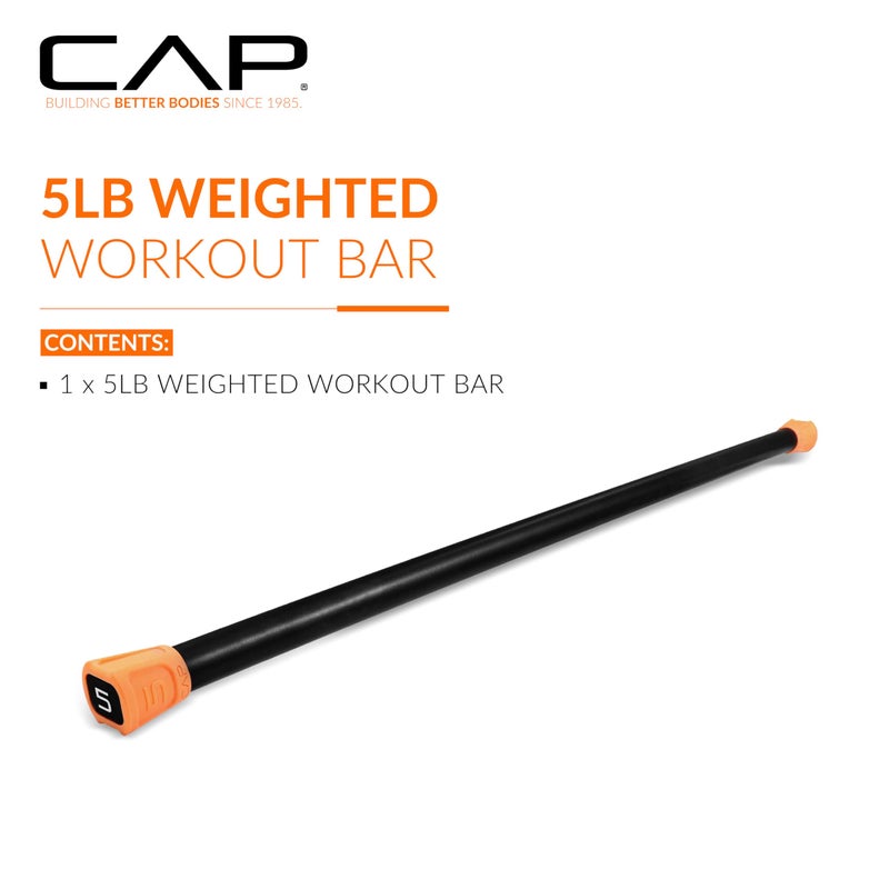 CAP Barbell Weighted Body Bar, 5 LB, Orange, 5 Pounds - Image 2