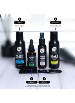 Rolda Beard Care Kit For Men - Beard Grooming Set Includes Beard Shampoo, Beard Conditioner, After Shave, Beard Oil, And Mixed Boar Hair Beard Brush - Beard Care For Sensitive Skin  - Image 3