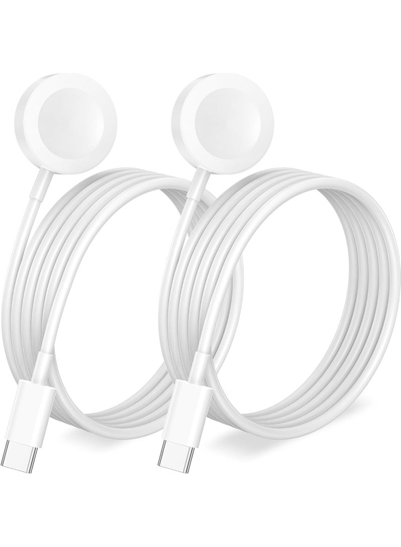 𝟐𝟎𝟐𝟓 𝐔𝐩𝐠𝐫𝐚𝐝𝐞𝐝 𝐔𝐒𝐁 𝐂  لشاحن ساعة آبل شاحن iWatch المغناطيسي اللاسلكي المحمول متوافق مع iWatch Ultra2 Ultra Series 11/10/9/8/7/6/SE/SE2/5/4/3/2/1-[3.3FT/2Pack] - Image 1