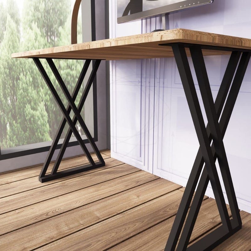 Ventuos Industrial Rustic Furniture LegsRustic Decory Modern Heavy Duty Metal Desk Legs Coffee Table Legs Furniture Legs DIY Iron Legs X Shape Pack of 2 - Image 5