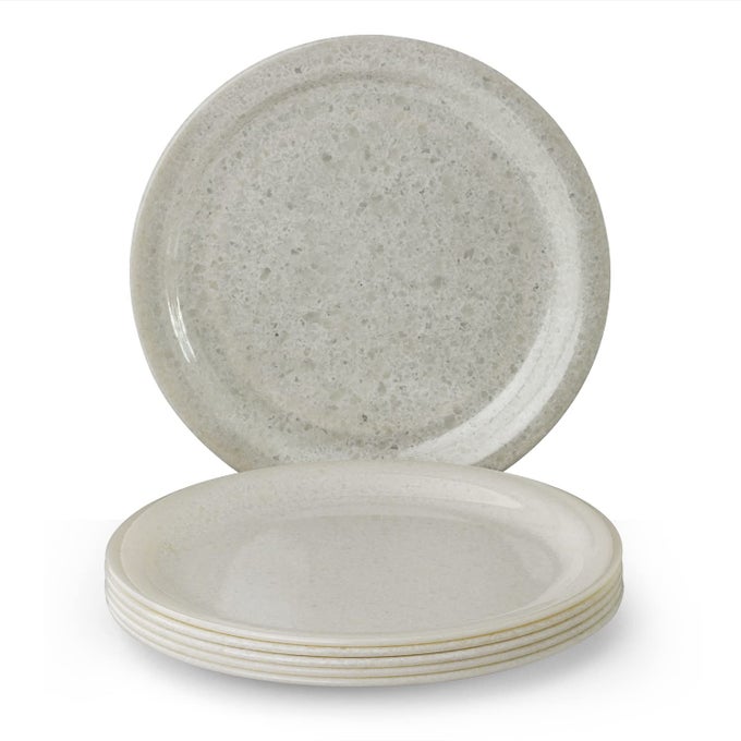 | PURE MELAMINE | DINNER PLATE SET  GLOSSY SUPER PEARL 11 (6 NOS.) | STAIN FREE, GLAZED FINISH