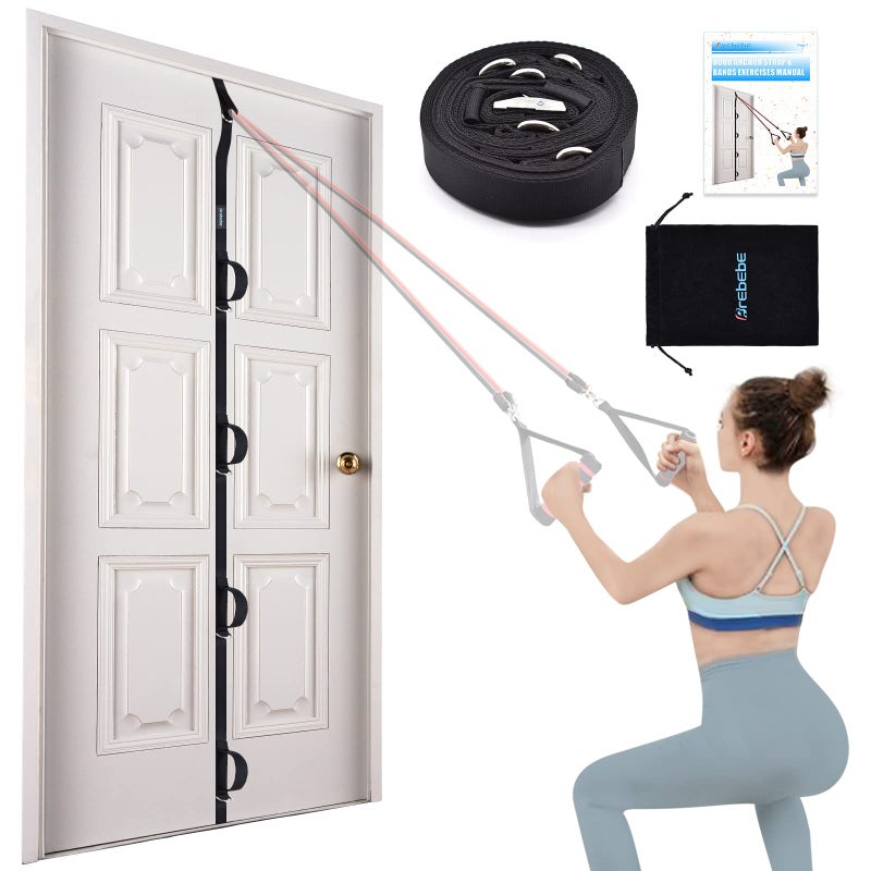 Brebebe Door Anchor Strap for Resistance Bands Exercises, Multi Point Anchor Gym Attachment for Home Fitness, Portable Door Band Resistance Workout Equipment, Easy to Install, Punch-Free, Nail-Free - Image 1