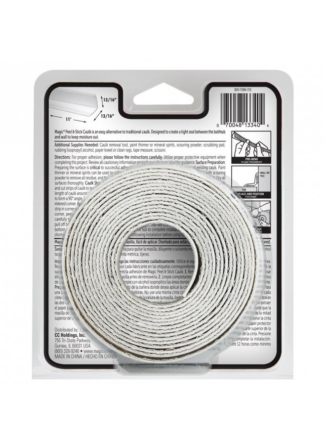 Magic American Magic Tub and Wall Peel and Caulk Strip - Create a Tight Seal Between the Bathtub and Wall to Keep Moisture Out - 1-5/8 Inch by 11 Feet - White - Image 2