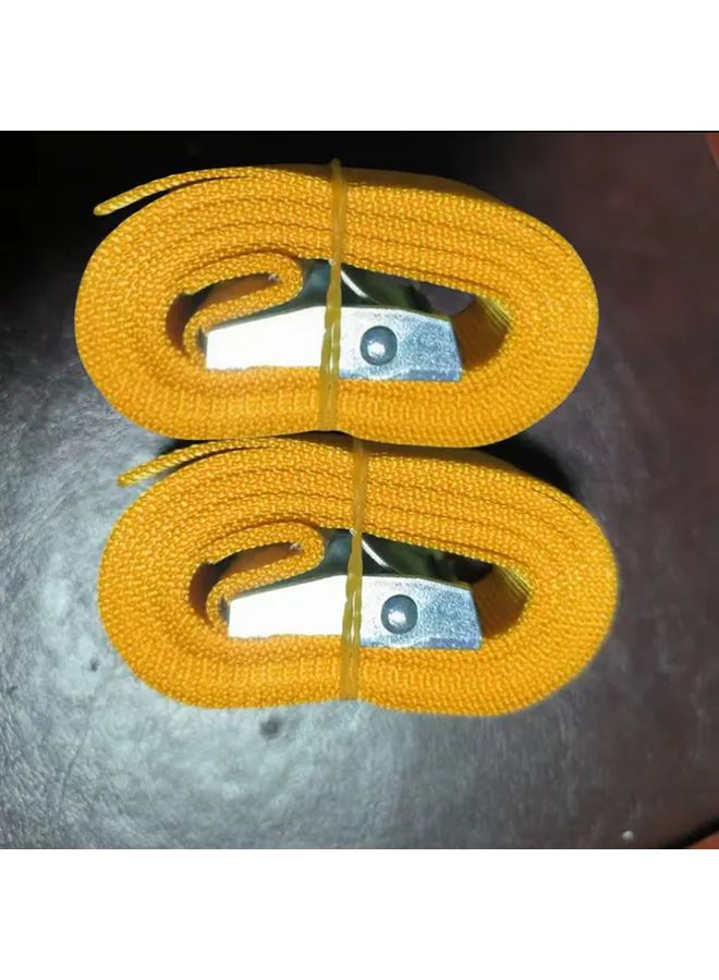 Yellow Heavy Duty Ratchet Tie Down Straps 39 37 Inch 2 Pieces 330 69 LB Capacity - Image 1