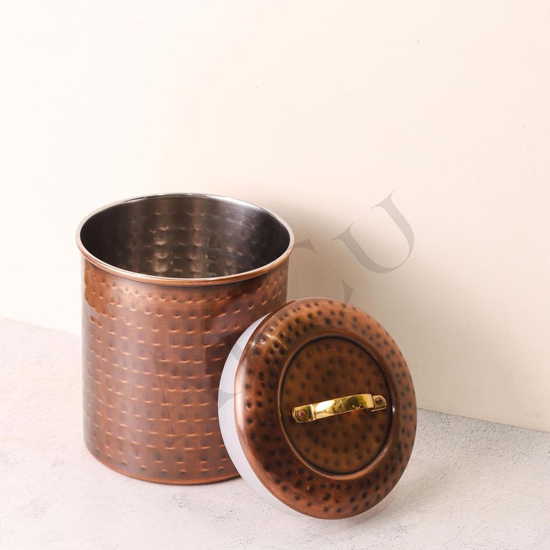 ALCU Antique Copper Plating Kitchen Storage Canister Set Includes Large Medium Small Extra Small Sizes Kitchen Organiser Condiment storage Set of 4 - Image 2