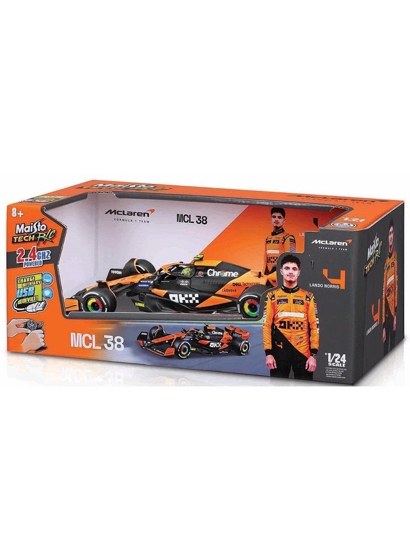 مكلارين 1:24 F1 - فريق ماكلارين Mcl38 (جائزة ميامي الكبرى) - 2.4 جيجاهرتز (قابلة لإعادة الشحن عبر منفذ USB) - Image 2