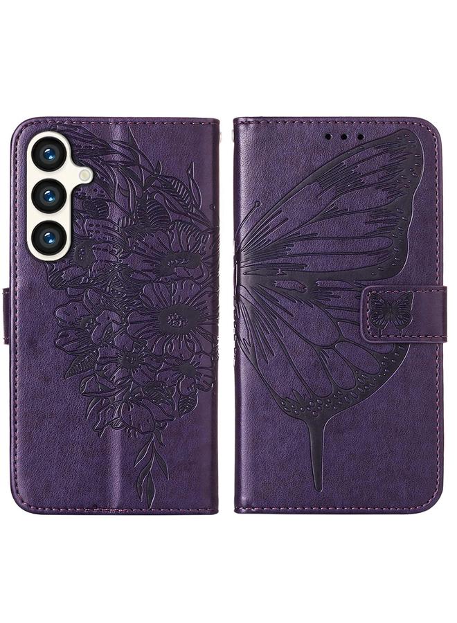 S-TOP Case For Samsung Galaxy S24+ 5G Embossed Butterfly Leather Phone Case - Image 3