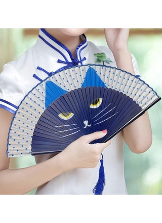 Folding Fan, Handheld Fans, Cat Cartoon Kung Fu Fan Elegant Chinese Japanese Style for Women Men, Silk Folding Fans with Bamboo Frames for Dancing Cosplay Wedding Party Props Decoration (Blue) - pzsku/Z25D8369FCD7CD2EC45F6Z/45/_/1663156940/a065a5cb-06eb-41d2-aa33-6a7b10fe7cfd