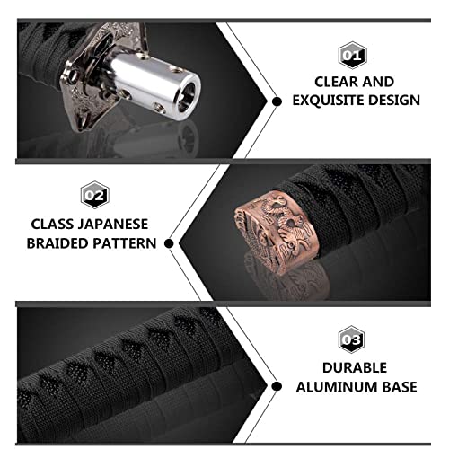 RYANSTAR RACING RYANSTAR Universal Gear Shift Knob Sword Shift Knobs Katana Samural Shift Gear Lever Compatible with Manual Cars Most Automatic Cars with 4 Adapters Black Black - Image 3