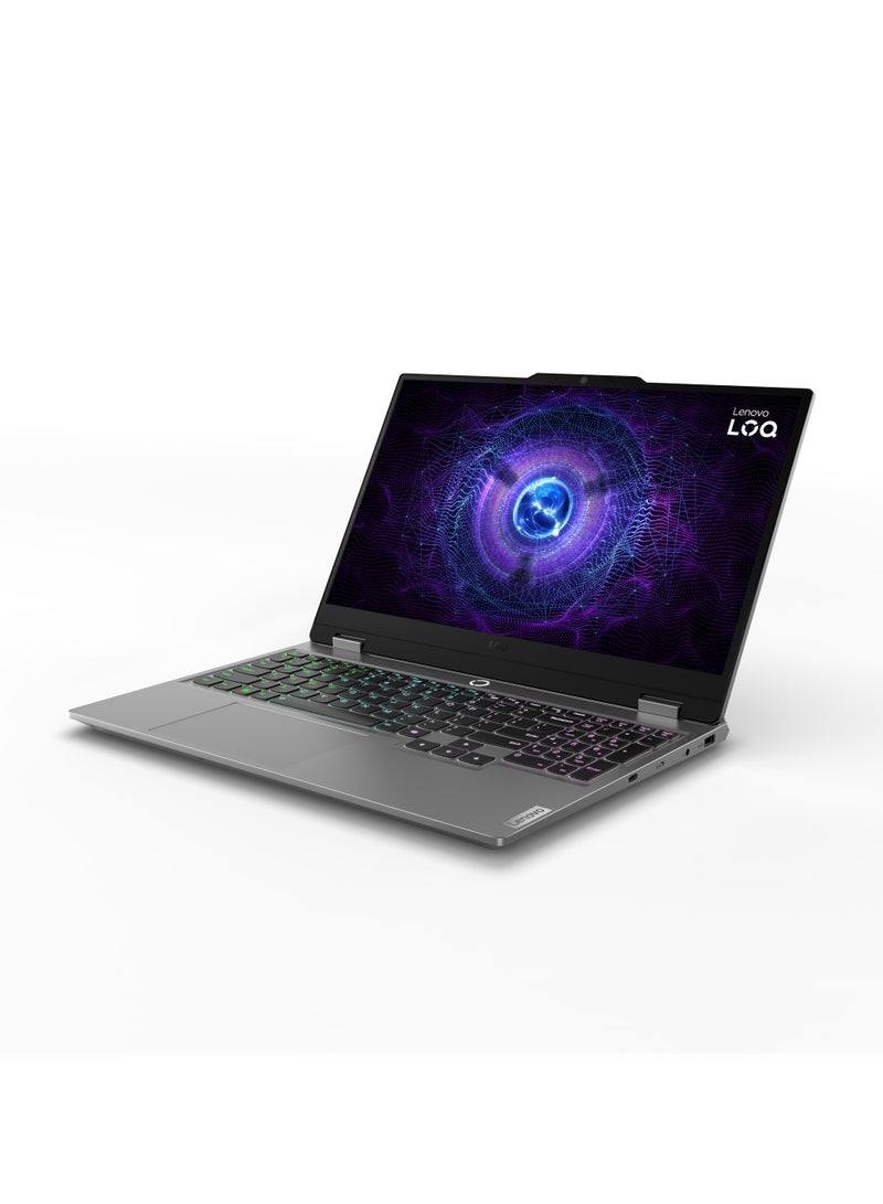Lenovo (Upgraded Version) LENOVO LOQ 15IRX9 – Model: 83DV012HED Intel Core i5-13450HX-2x 12GB SO-DIMM DDR5-4800-512GB SSD NVIDIA GeForce RTX 3050 6GB GDDR6 English/Arabic Luna Grey English/Arabic Luna Grey - Image 1