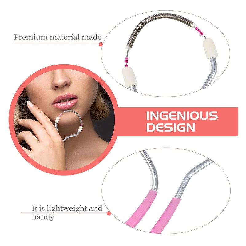woobles Facial Hair Remover Women Manual Hair Removal Spring 2 Pcs Portable Facial Epilator Hair Removal Tool for Upper Lip Chin Cheeks- - Image 4
