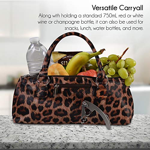 Primeware Wine Clutch Bag (Thermal Insulated) Trendy Women's Carry Tote | Holds Red & White 750mL Bottles | Trendy Fashion | Incl. Portable Waiter-Style Corkscrew - Image 2