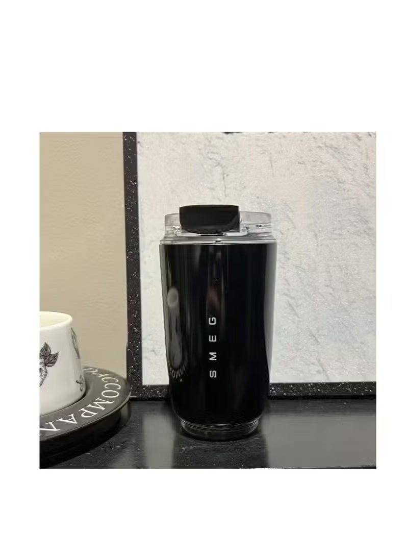 smeg Travel Coffee smeg Mug, 320ml Insulated Beverage Cup With Leakproof Lid, Long Lasting Coffee Tumbler With Lid And Straw, Travel Coffee Thermos Black - Image 3
