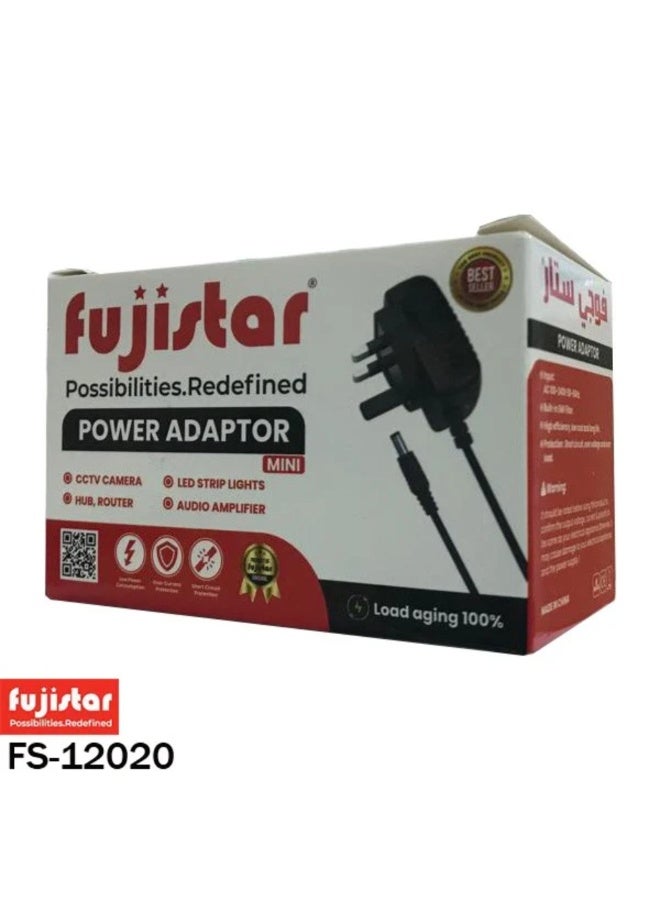 فوجي ستار محول طاقة فوجي ستار الصغير 12 فولت 2 أمبير للأجهزة الإلكترونية وكاميرات المراقبة - Image 2