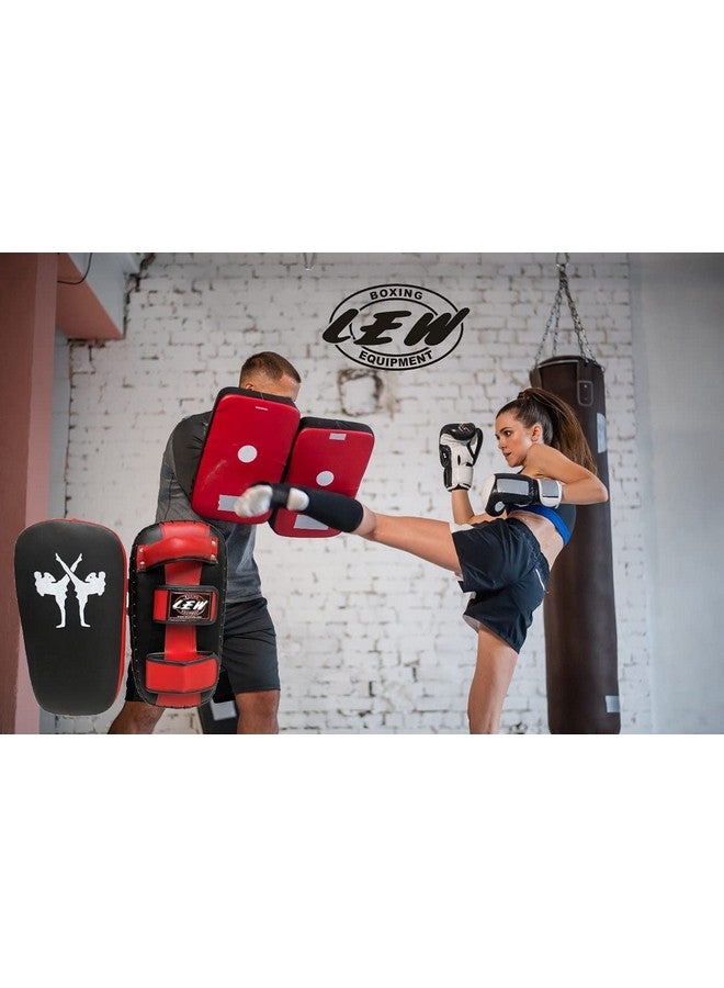 LEW Muay Thai | MMA/Kickboxing/Boxing | Training Synthetic Leather Straight Red/Black Single Piece Focus Pads - Image 3