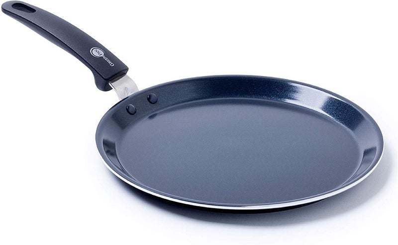 GreenPan Essential Ceramic Non-Stick Open Dosa Pan (Grey, 28 cm) - Image 1