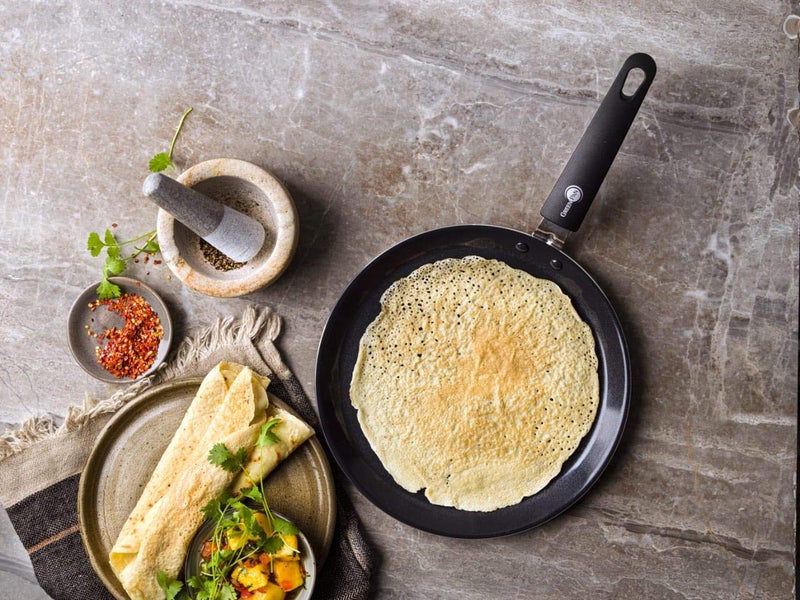 GreenPan Essential Ceramic Non-Stick Open Dosa Pan (Grey, 28 cm) - Image 3