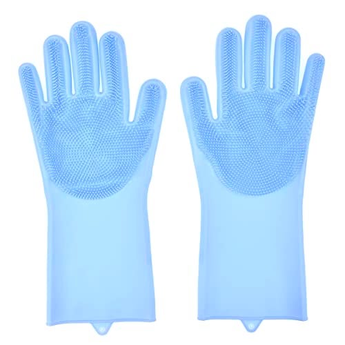 Bagonias Magic Silicone Dish Washing Gloves, Silicon Cleaning Gloves, Silicon Hand Gloves for Kitchen, Pet Grooming, Great for Washing Dishes, Cars, Bathrooms, Floor Cleaning (Multicolor, 1 Pair) - Image 1