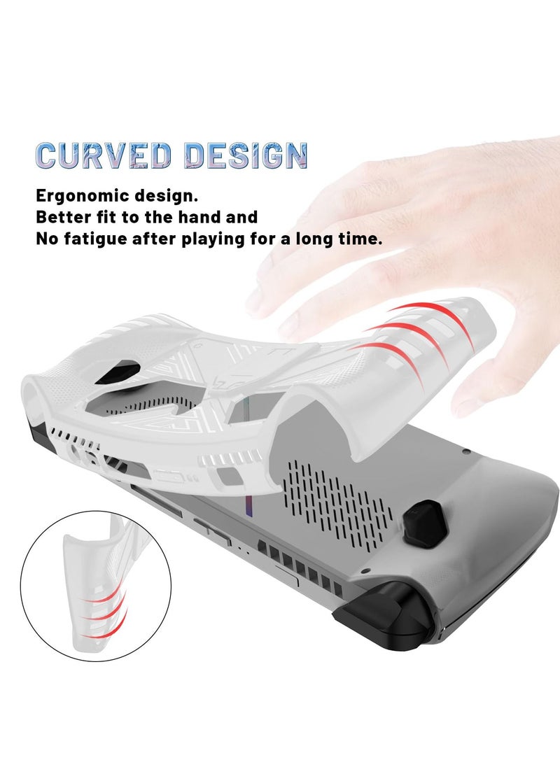 Travel Handbag, Protection Case for ASUS ROG Ally, with Shock-Absorption and Anti-Scratch Design, Built-in Stand for Game Handheld Console - Anti-Drop Shockproof Shell (White)