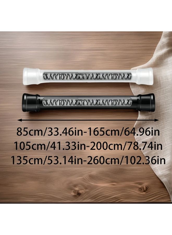 White Spring Loaded Tension Rod 33 64 in Extendable Shower Curtain Rod - Image 3