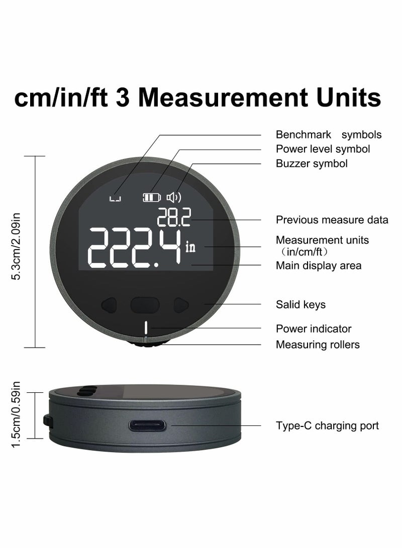 SYOSI Digital Measuring Tape with LED Display, 3 Kinds of Measurement Units, for Irregular Objects Measuring  - Image 5