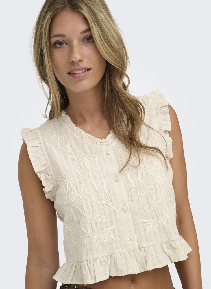 ONLY Sleeveless V-Neck Woven Shirt - Image 3