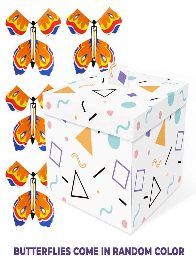 FETTIPOP DIY Butterfly Explosion Gift Box (white-yellow) DIY 7.1x5.5x4.3 inches, Surprise Flying Butterfly Box - Image 5
