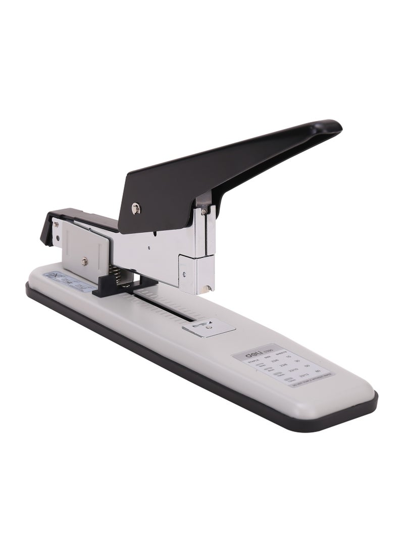 Deli E0390 Heavy Duty Stapler, Max 100pcs Staples, 80 Sheets Capacity, ABS Handle & Base, SPCC Metal Structure, White/Black, Ideal for Office & Home Use - Image 3
