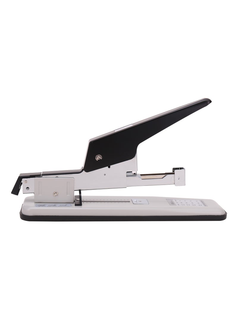 Deli E0390 Heavy Duty Stapler, Max 100pcs Staples, 80 Sheets Capacity, ABS Handle & Base, SPCC Metal Structure, White/Black, Ideal for Office & Home Use - Image 4
