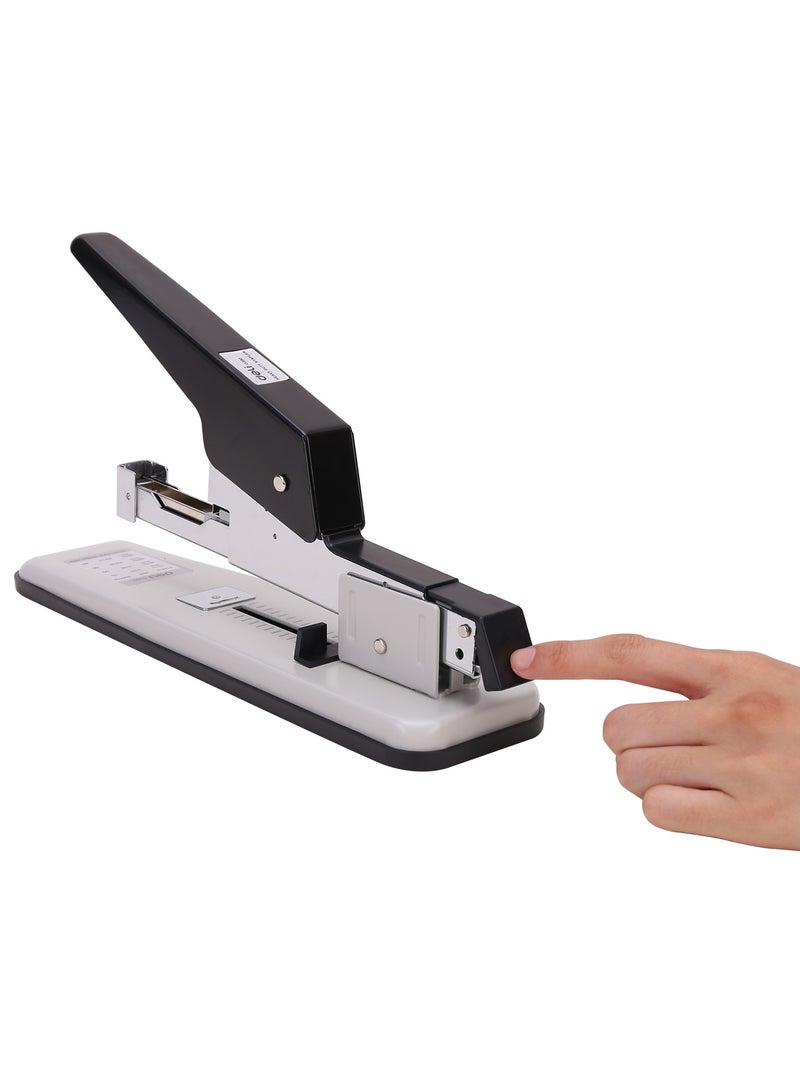 Deli E0390 Heavy Duty Stapler, Max 100pcs Staples, 80 Sheets Capacity, ABS Handle & Base, SPCC Metal Structure, White/Black, Ideal for Office & Home Use - Image 5
