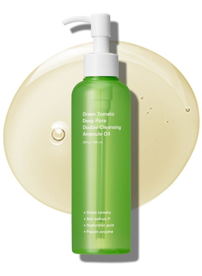 SUNGBOON EDITOR Green Tomato Double Cleansing Ampoule Oil | Makeup remover, Blackhead Removal | Exfoliating Face Wash for Women | Pore Minimizer for Face | Korean Skin Care | 7.05 oz. (200g) - Image 1