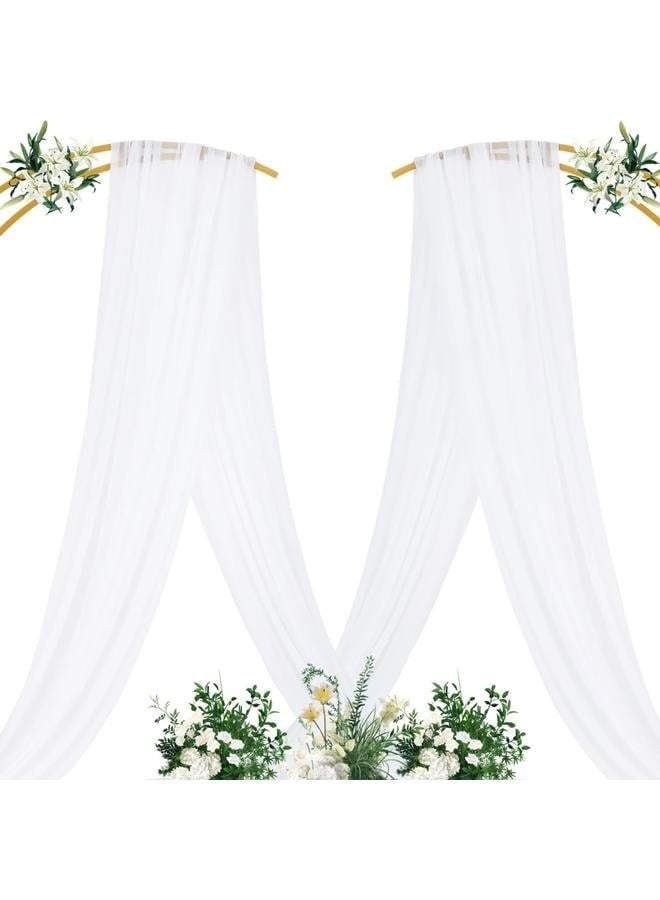 White Wedding Arch Draping Fabric 1 Panels Extra Long Gauze Drapes Sheer Backdrop Curtains Outdoor Drapery Panels for Wedding Church Ceremony Ceiling Decoration  - Image 5