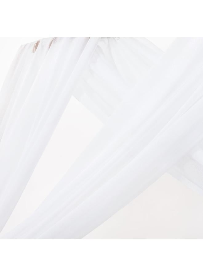 White Wedding Arch Draping Fabric 1 Panels Extra Long Gauze Drapes Sheer Backdrop Curtains Outdoor Drapery Panels for Wedding Church Ceremony Ceiling Decoration  - Image 4