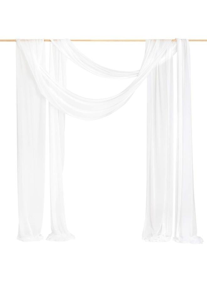 White Wedding Arch Draping Fabric 1 Panels Extra Long Gauze Drapes Sheer Backdrop Curtains Outdoor Drapery Panels for Wedding Church Ceremony Ceiling Decoration  - Image 1
