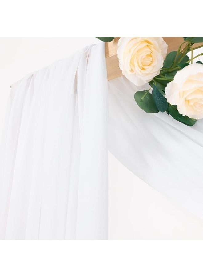 White Wedding Arch Draping Fabric 1 Panels Extra Long Gauze Drapes Sheer Backdrop Curtains Outdoor Drapery Panels for Wedding Church Ceremony Ceiling Decoration  - Image 3