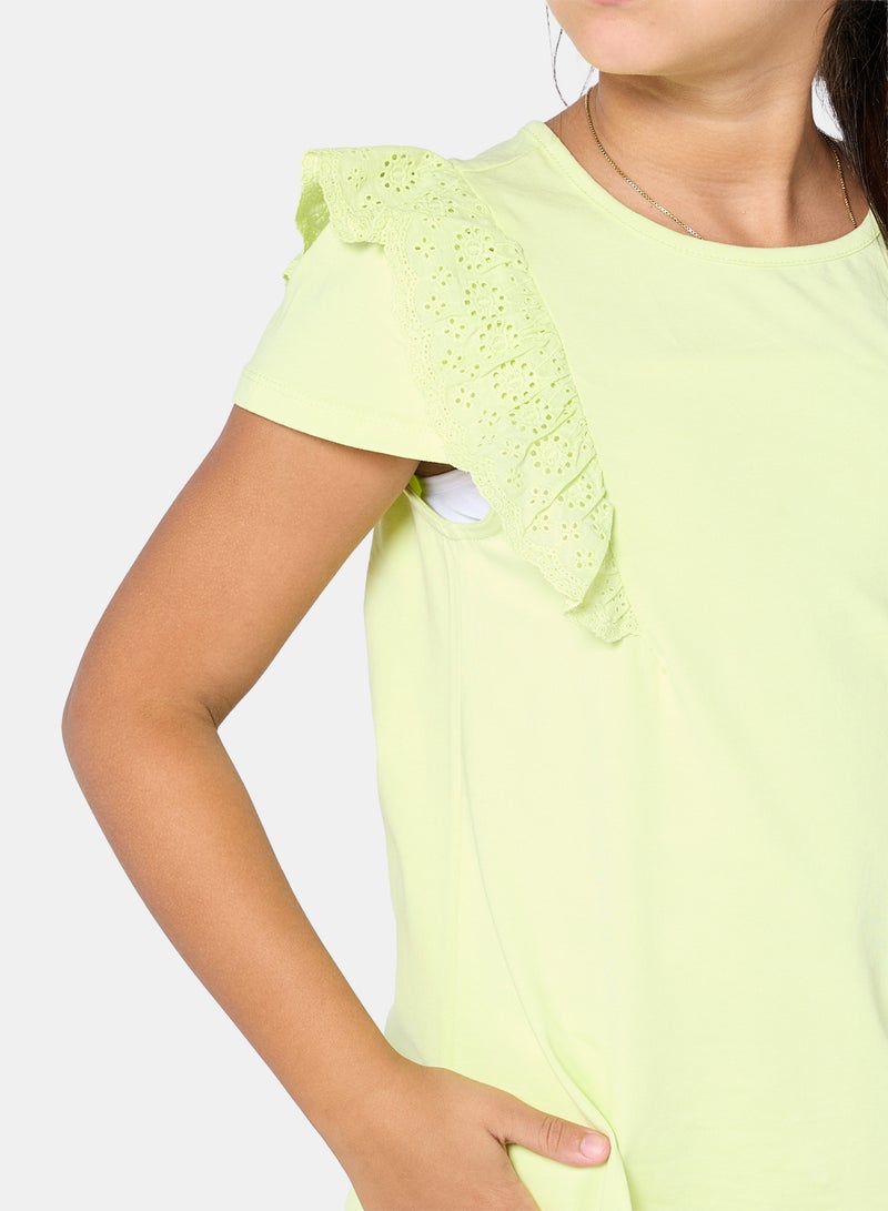 Panco Girls COTTON CANDY Ruffle Detailed T-Shirt - Image 3