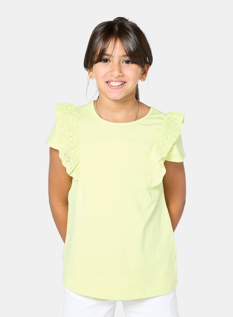 Panco Girls COTTON CANDY Ruffle Detailed T-Shirt - Image 1