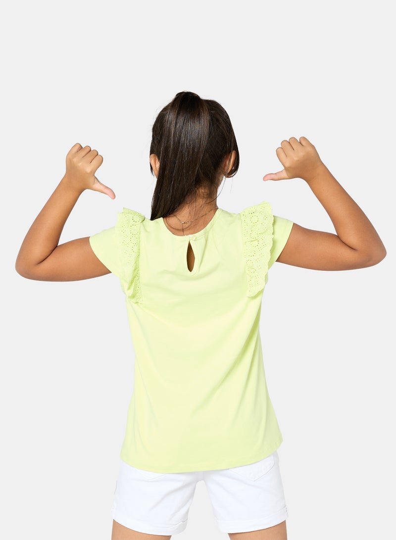 Panco Girls COTTON CANDY Ruffle Detailed T-Shirt - Image 2