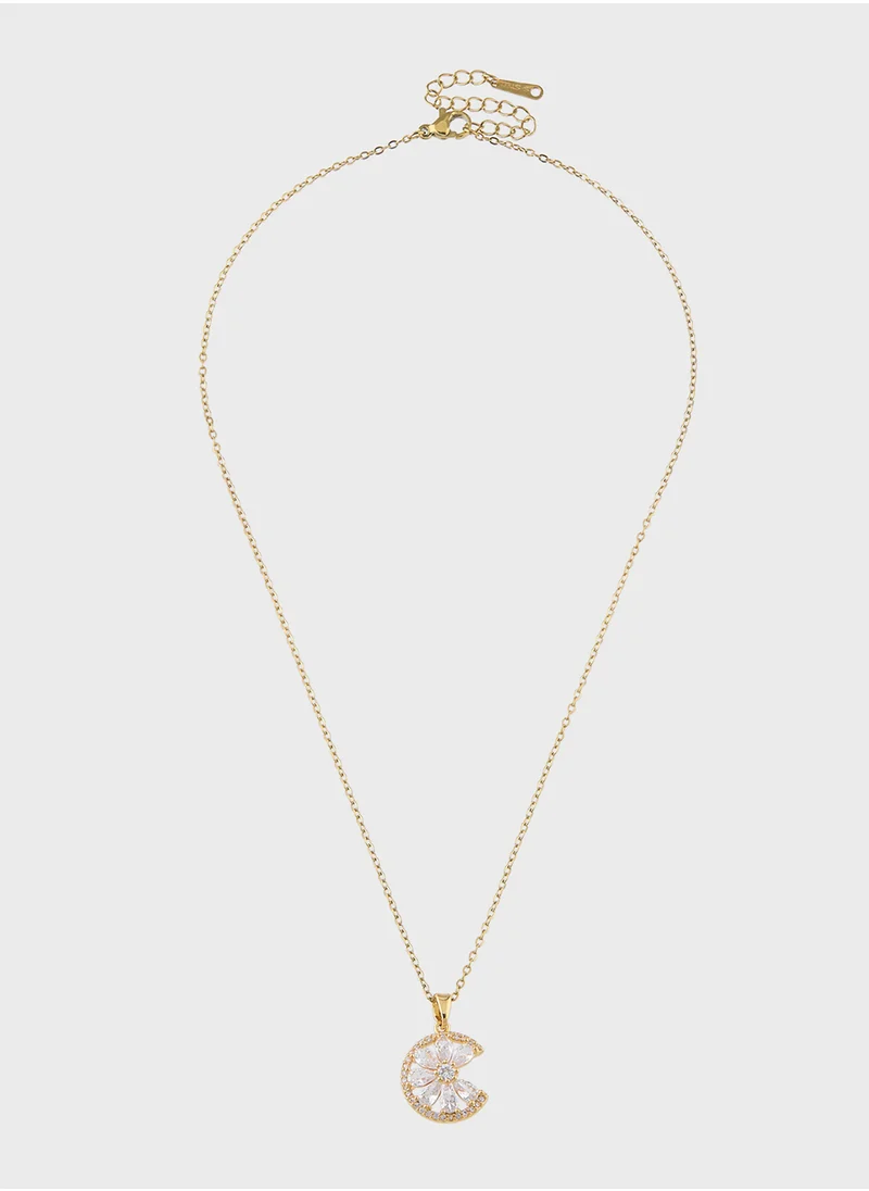 ستورتز Flower Crystal Pendant Necklace