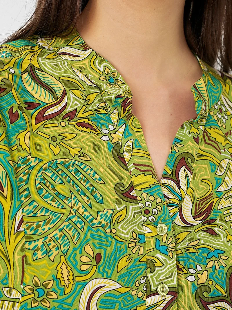 Big Dart Green BDART Patterned V-Neck Maxi Dress for Women | Best Price UAE