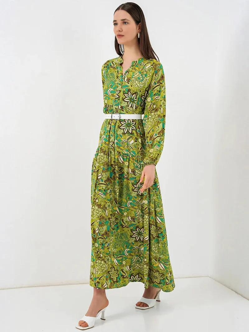 BDART Patterned V-Neck Maxi Dress