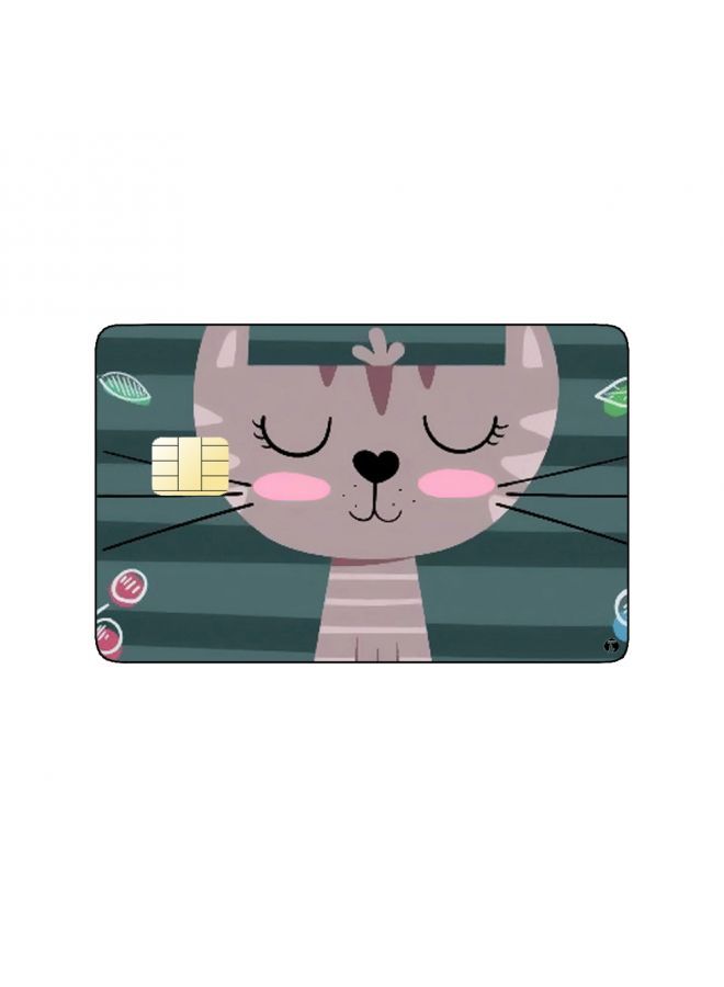 RKN PRINTED BANK CARD STICKER Meow With Cute Cat Drawing - Image 1