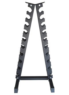 Sky Land Heavy-Duty Dumbbell Rack | 10-Pair A-Frame Weight Stand – Compact, Space-Saving & Sturdy Home Gym Organizer – EM-9228, Black  - Image 1