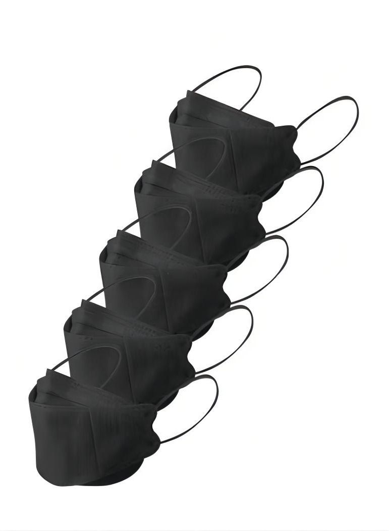 ZIZLY 5 Pieces N95 FFP2 4-Layer Filter Face Mask For Adults Black - Image 1