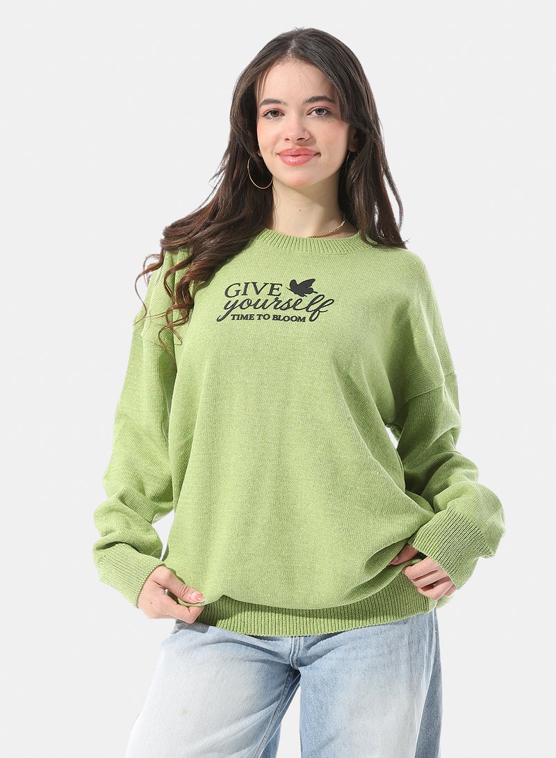 Andora Ribbed Neck & Cuffs Relaxed Fit Pullover - Image 1