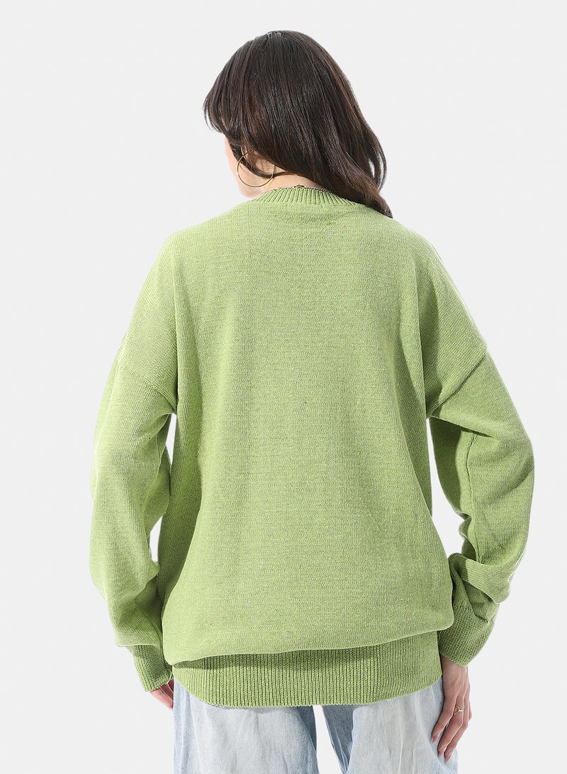 Andora Ribbed Neck & Cuffs Relaxed Fit Pullover - Image 3