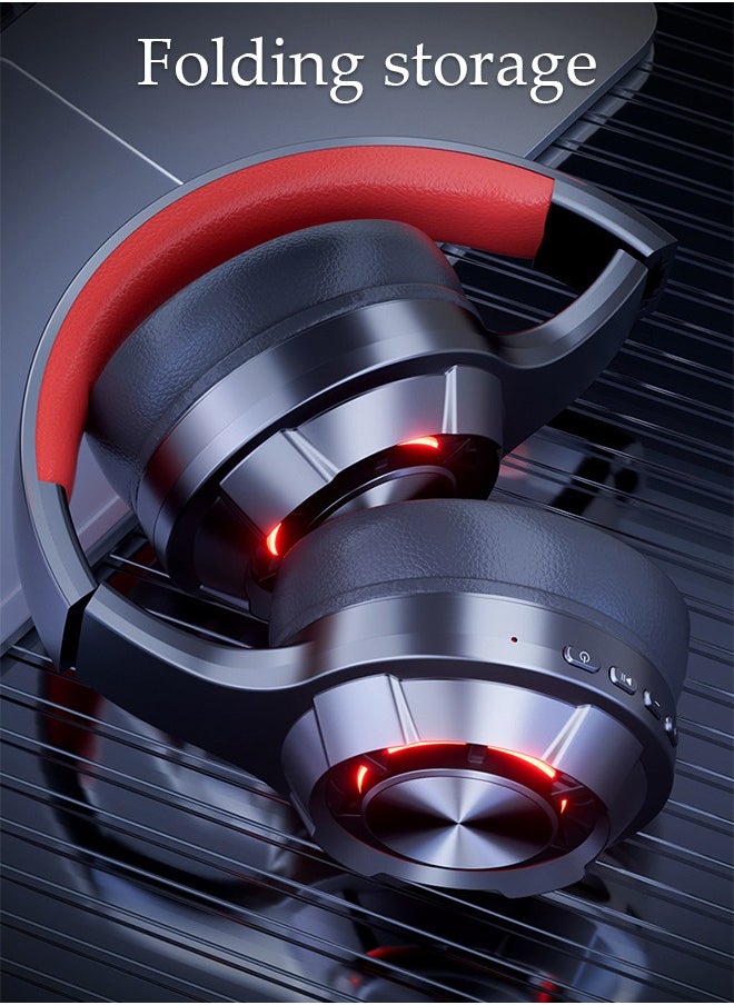 DUNISO Wireless Headphones Bluetooth 5.3 Over Ear Headset With LED Light Gaming Headphones with HiFi Stereo Microphone and Soft Earpads for Cellphone PC Home Office  - Image 3